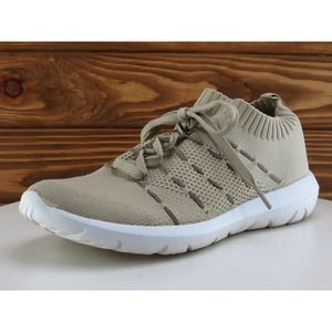 EvinTer Sz 7 Shoes Girls Youth‎ Sneaker Beige Fabric Lace Up
